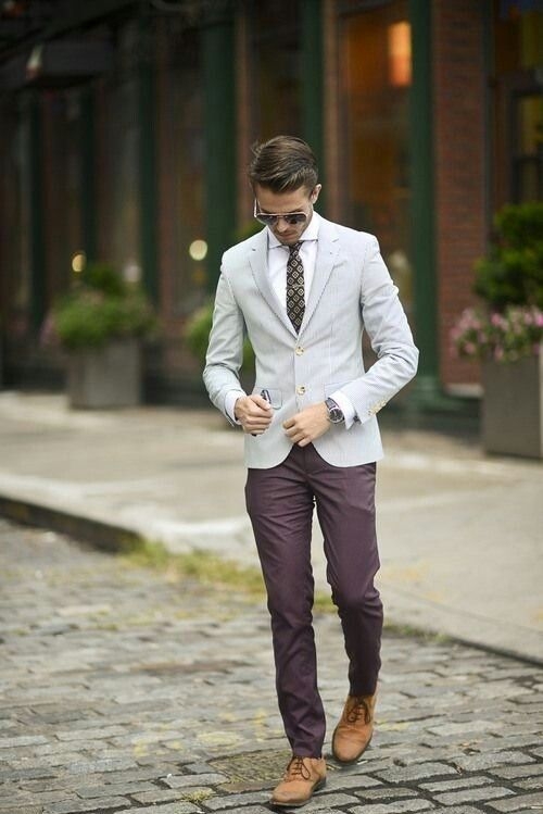 A bold look with a mix and match suit. 