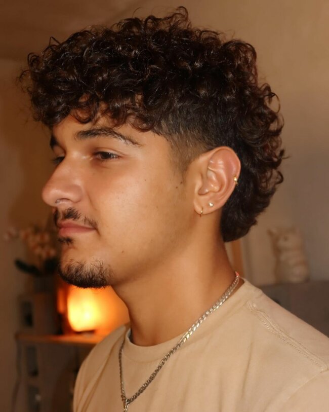 A clean look with a tapered curly cut 