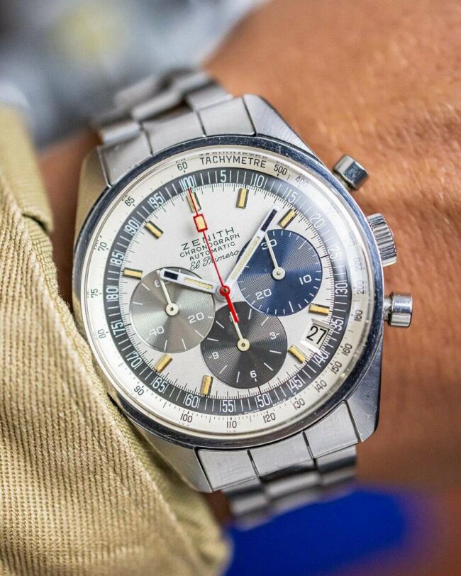 A cool and classy look with a Zenith El Primero watch. 
