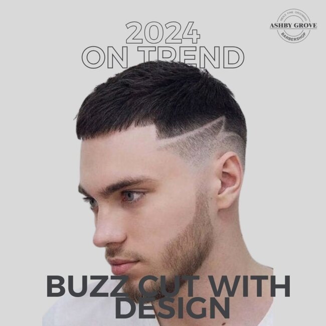 A smart look with a buzz cut with design. 