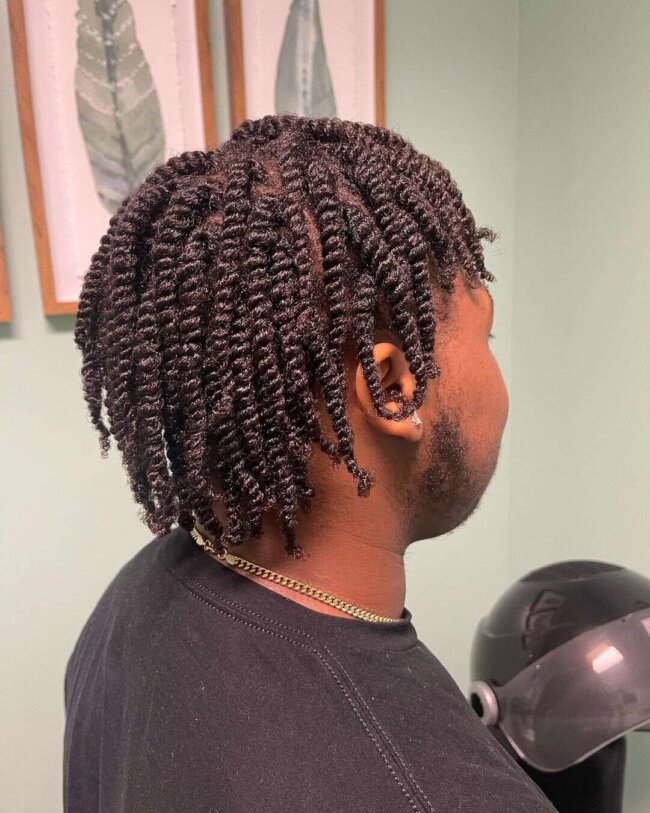 A bold look with classic two strand twists. 