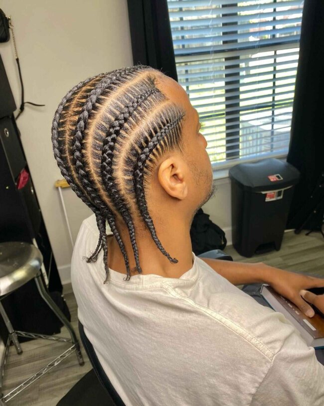 A classic look with cornrows. 