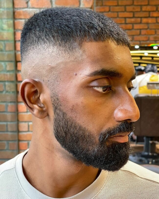 A unique look with crew cut. 