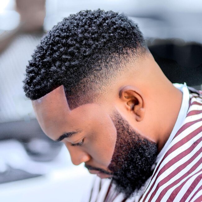 A bold look with high fade. 