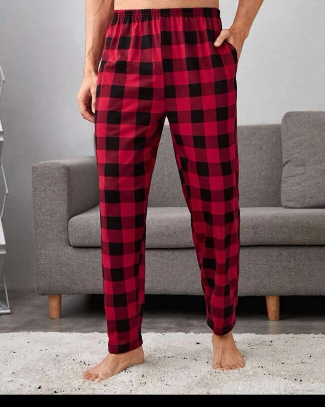 A bold look with flannel pants. 