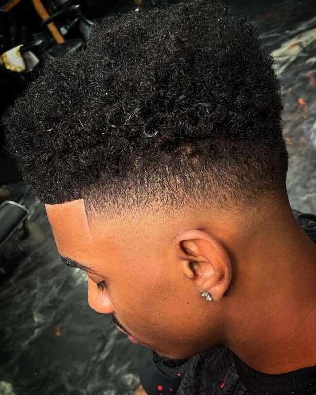 A bold look with a high top fade. 