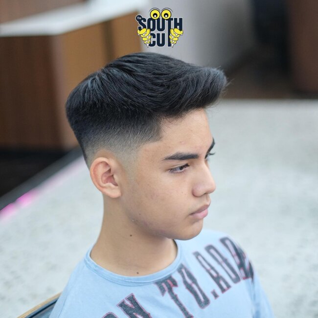 A bold look with layered quiff. 