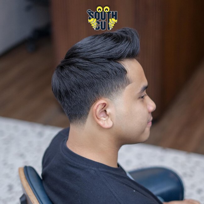 A classy look with low fade quiff. 