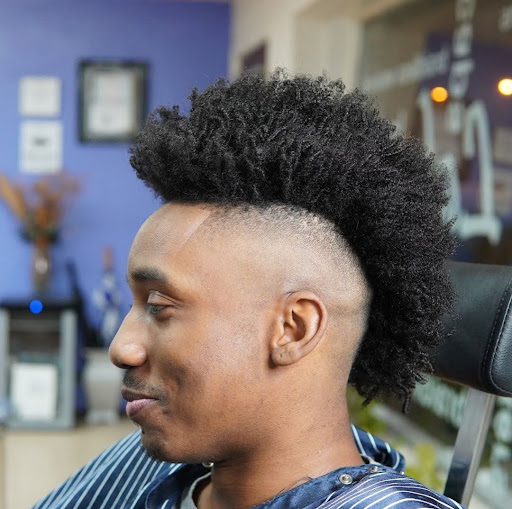 A cool look with tapered frohawk. 