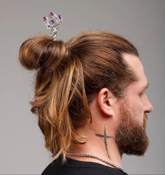 A refined look with a top knot. 